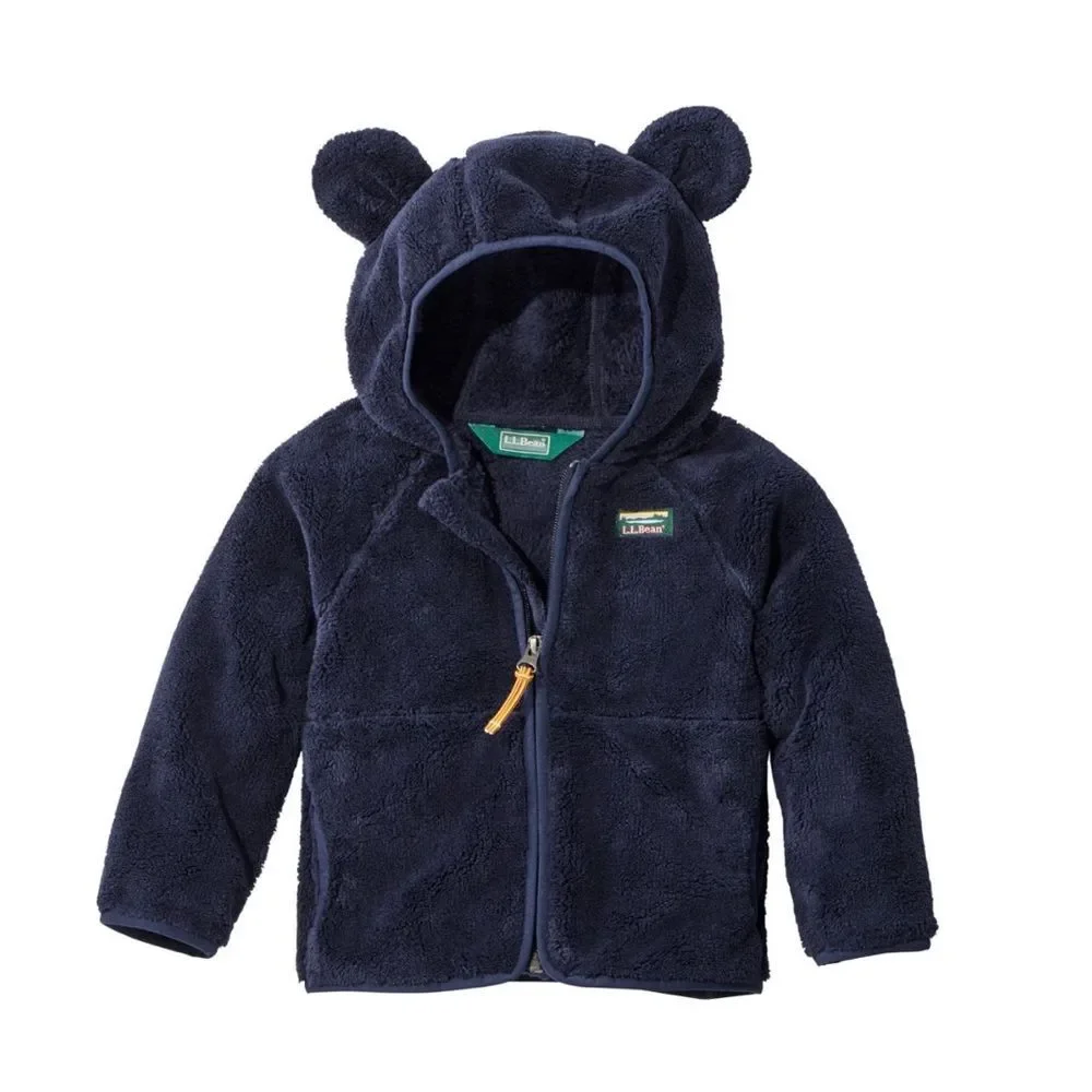 L.L. Bean Infants Hi-Pile Fleece Jacket Bright Navy 12–18M Bear Ear Hood